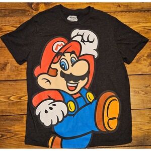 Super Mario Nintendo Graphic T-Shirt Men's XL Dark Gray Big Print Mario 2023